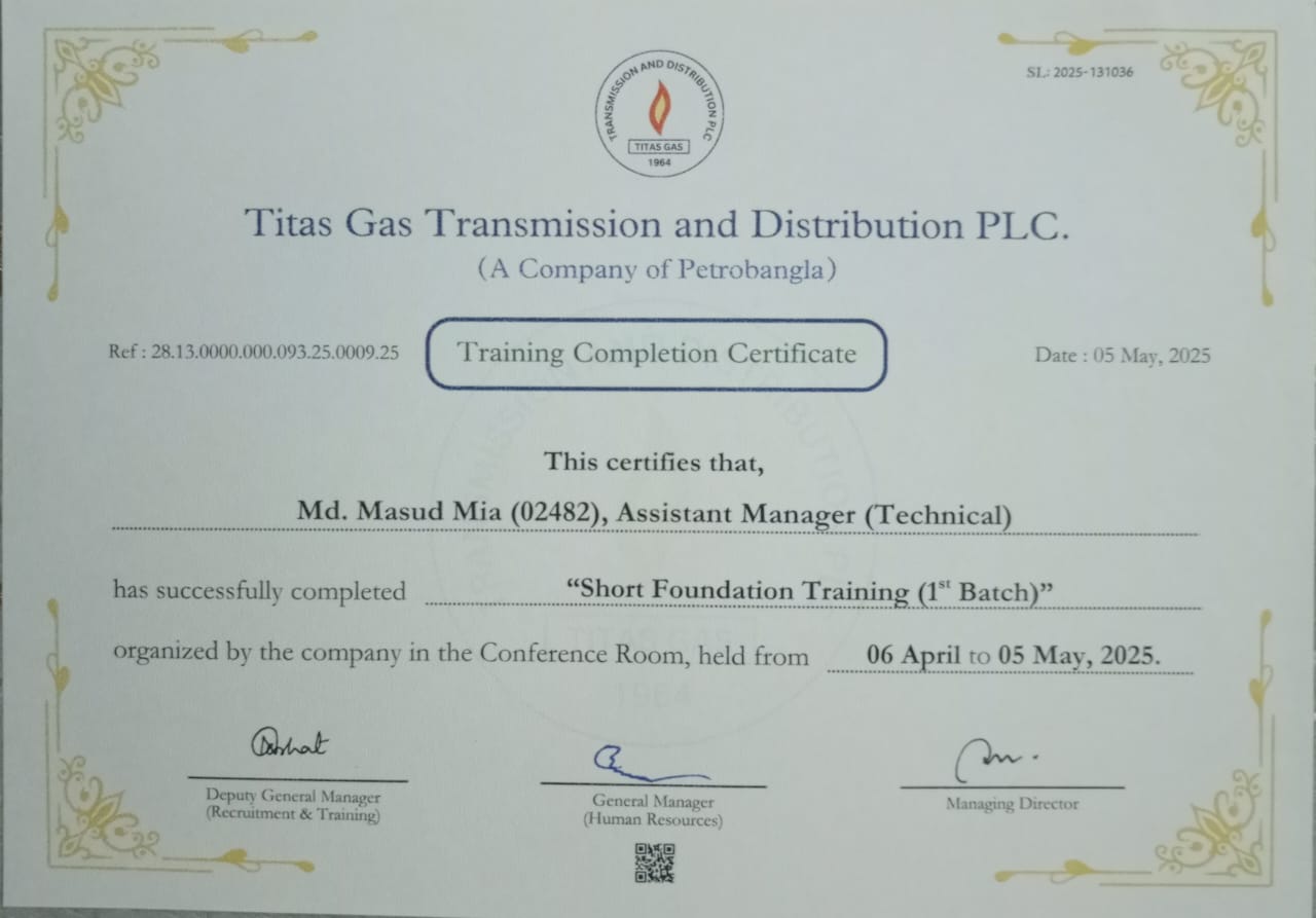 Short Foundation Training Certificate
